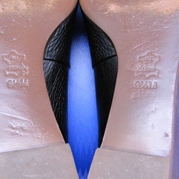 Tory Burch Annelise Round Toe 1.5" Low Wedge Black Pebble Leather Size 9.5 - Picture 9 of 9